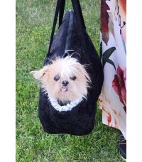 Small Dog Carrier - Heart, Stars & Paws shoulder bag, fleece dog carrier up to 18lbs